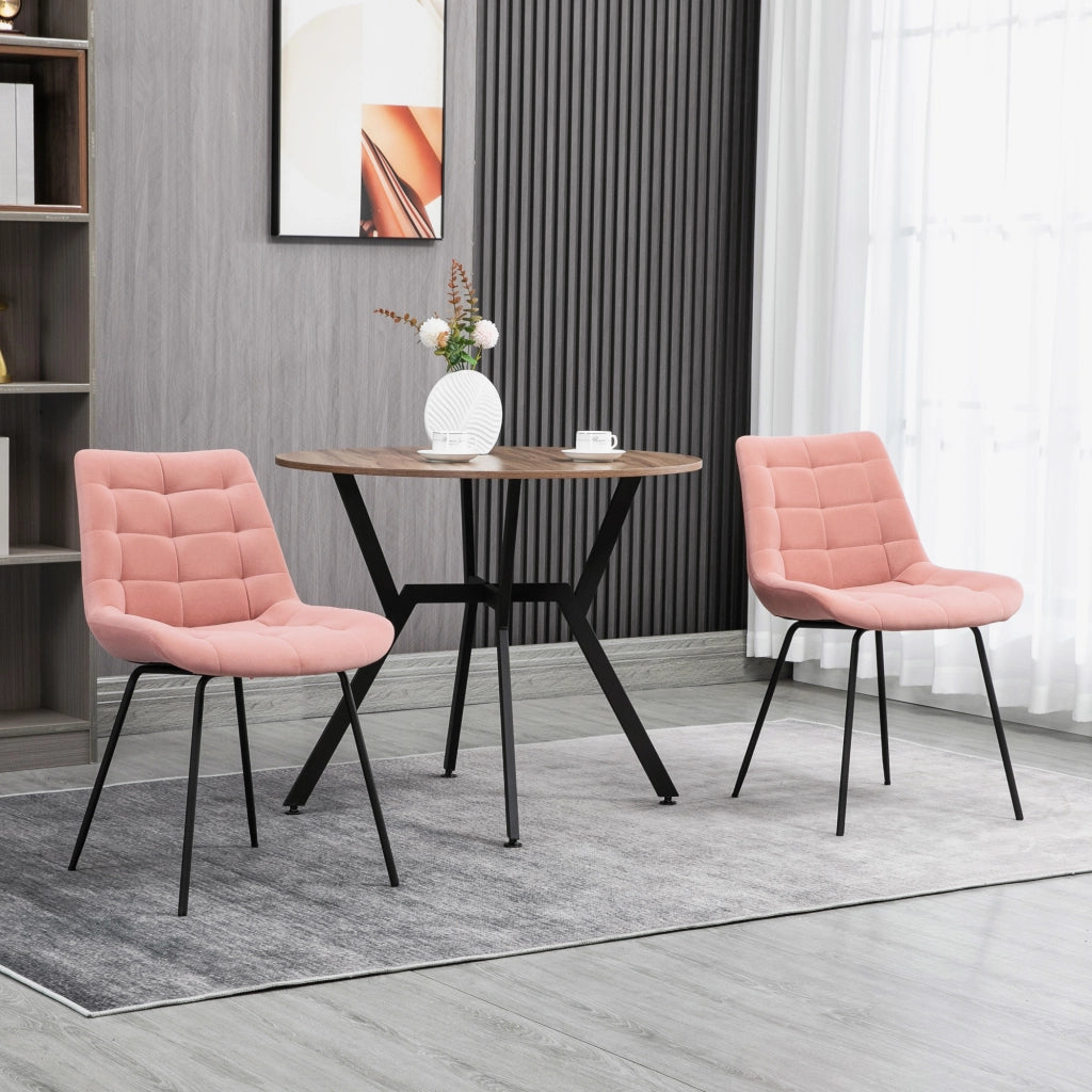 Set 2 Sedie da Pranzo Retr¨° ¨C zephmum ¨C Velluto Rosa 50x61x79 cm