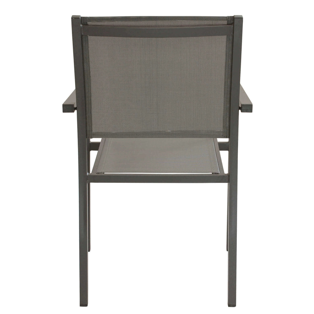 Poltrona da Giardino Impilabile in Alluminio Textilene cm 55x58x85 - WOODY