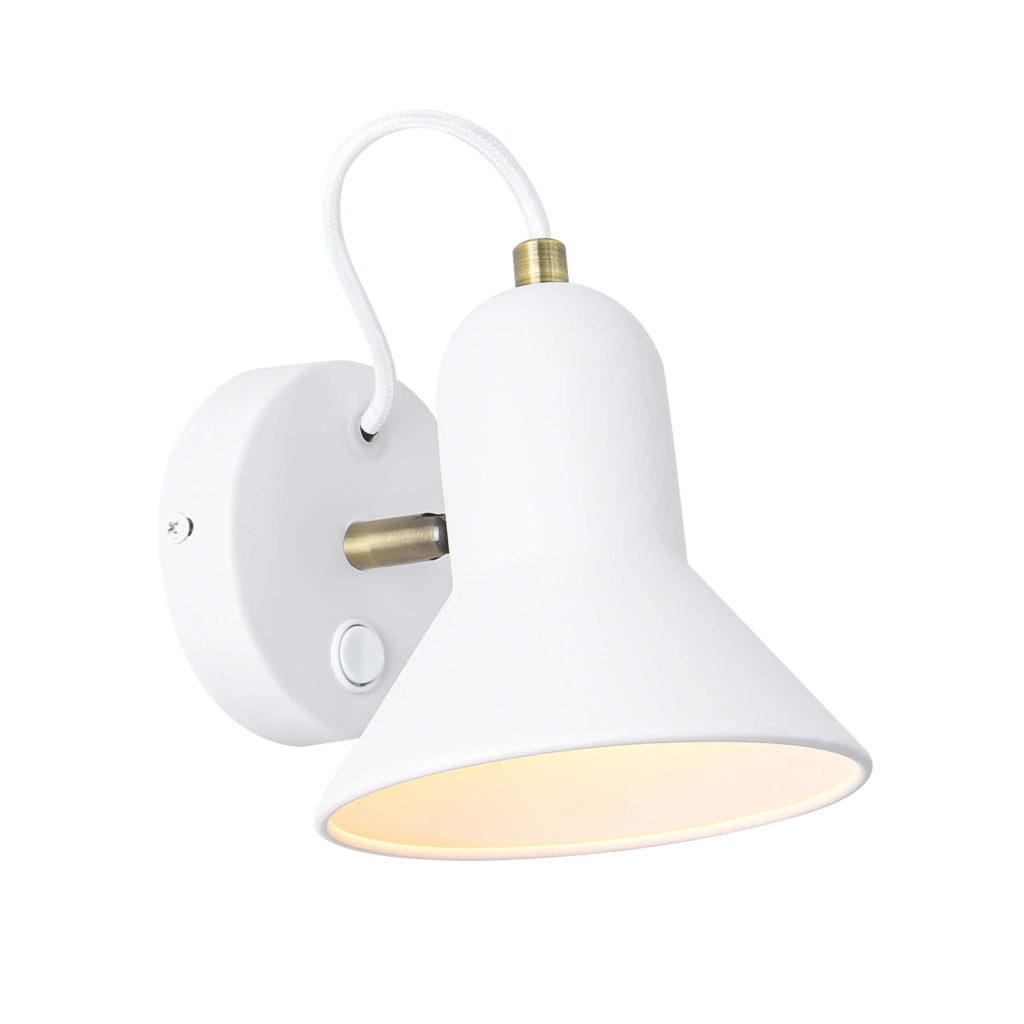Applique Astama bianca 1xE27 con interruttore Light Prestige