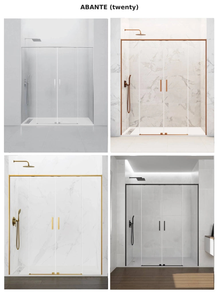 Box doccia ingresso angolare 2+2 ABANTE (TWENTY) 100x80 cm Rame