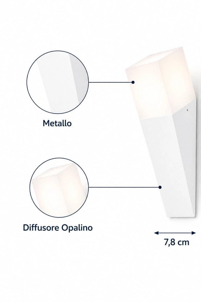 Applique da Esterno E27 Nero IP44 Lampada Parete Moderna Diffusore Opaco 12W Max Illuminazione Giardino Ingresso Facciata