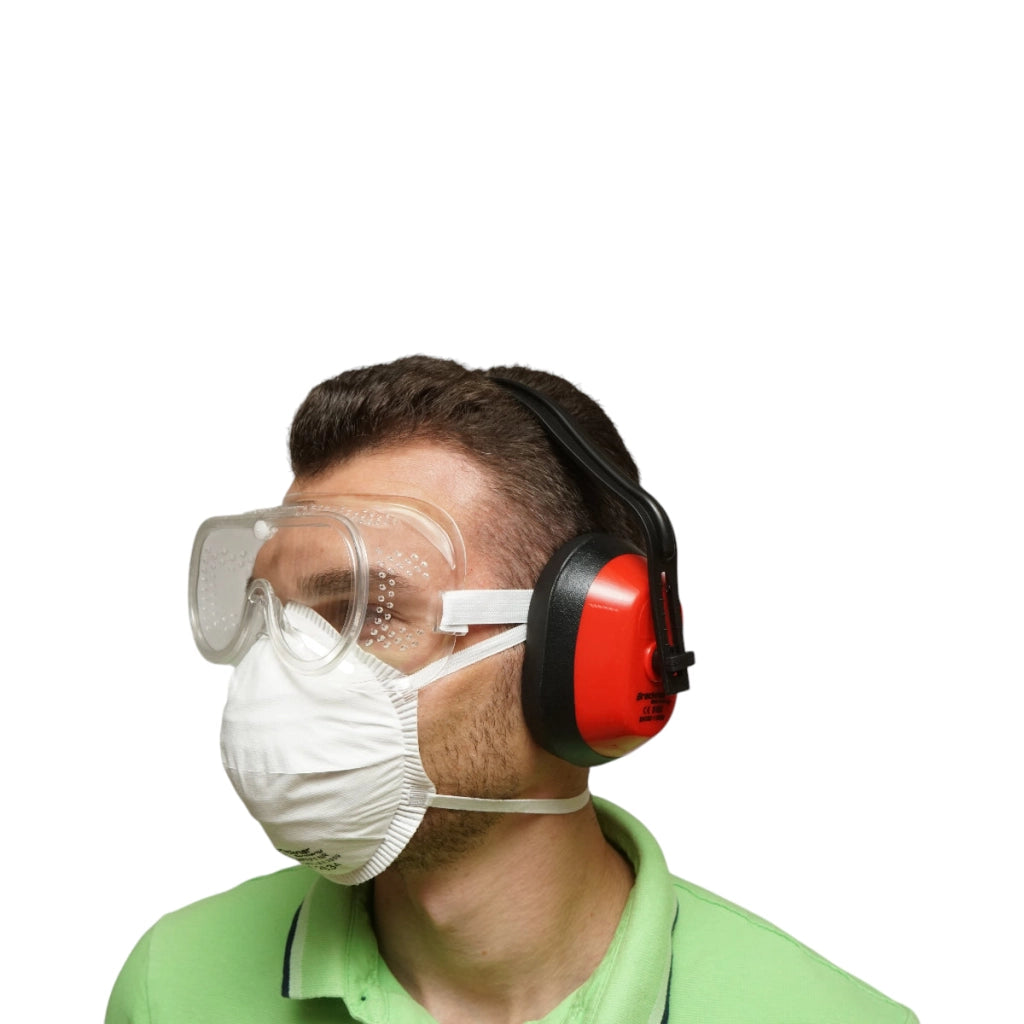 Set di attrezzature da lavoro: maschera antipolvere, occhiali e casco Breckner Germany