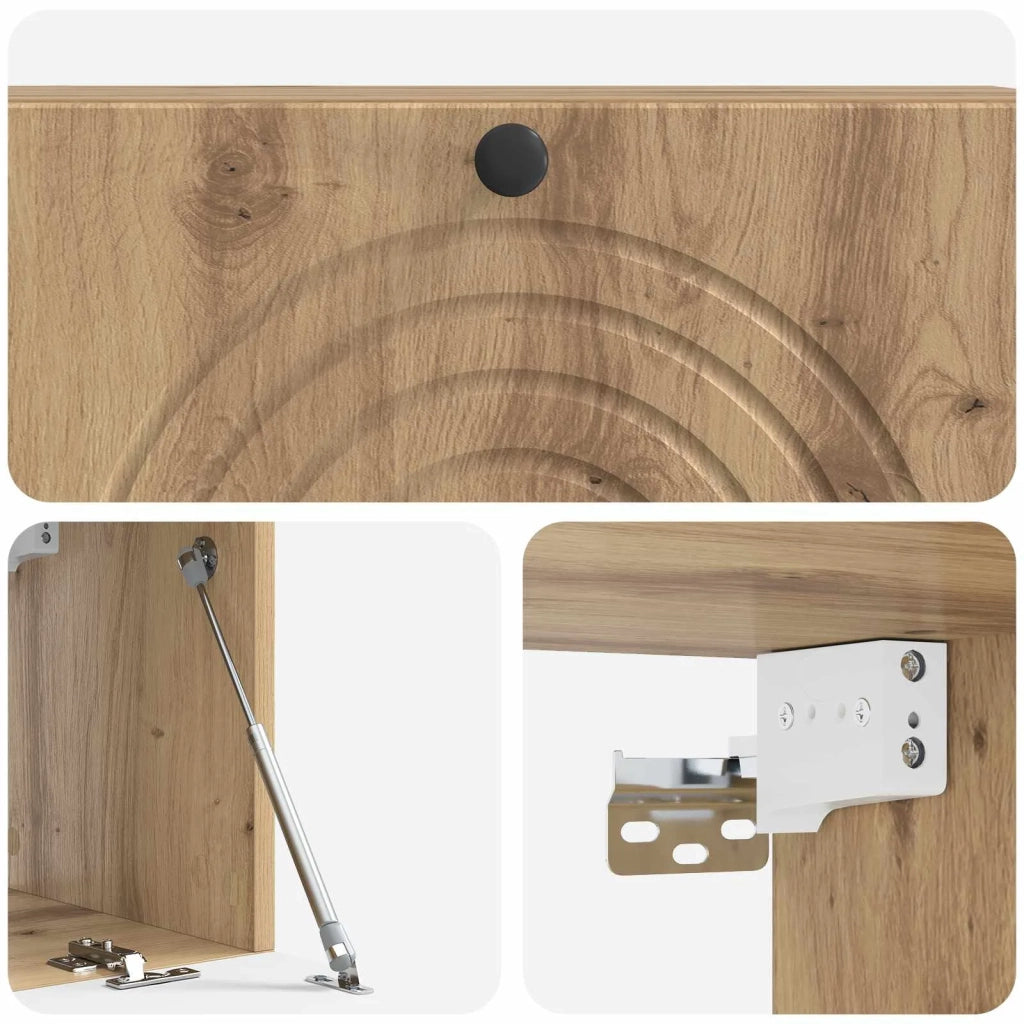 Mobile TV da Muro | Armadietto TV | Mobile Porta TV Rovere Artigianale 98 x 31 x 30 cm