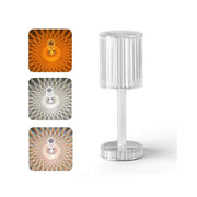 Trade Shop - Lampada Cristallo Touch Da Tavolo A Batterie Ricaricabile Usb Luce Dimmerabile -