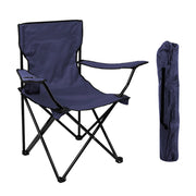 Sedia Camping Pieghevole Struttura In Acciaio Con Tasca PortaBevande Campeggio Sedie Portatile Pescatore SalvaSpazio Impermeabile Antiruggine Vacanze Mare Spiaggia Lettino  Blu