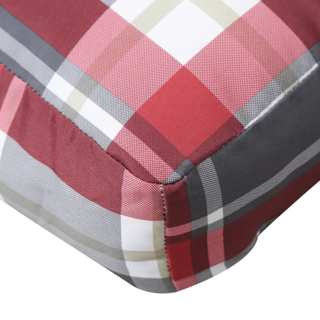 Cuscino per Pallet a Quadri Rossi 80x40x12 cm in Tessuto 360614