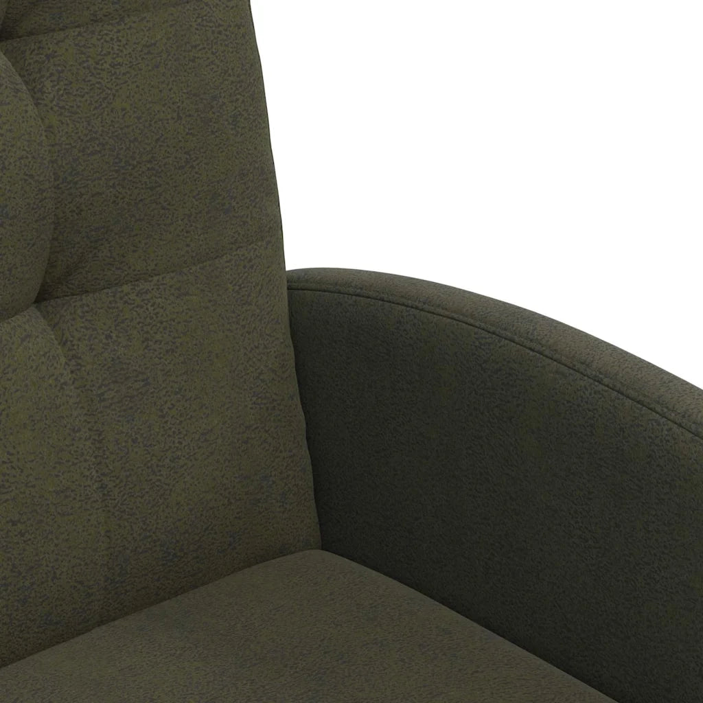 Sedie da Pranzo con Ruote 2 pcs Verde militare 58 x 67 x 97 cm