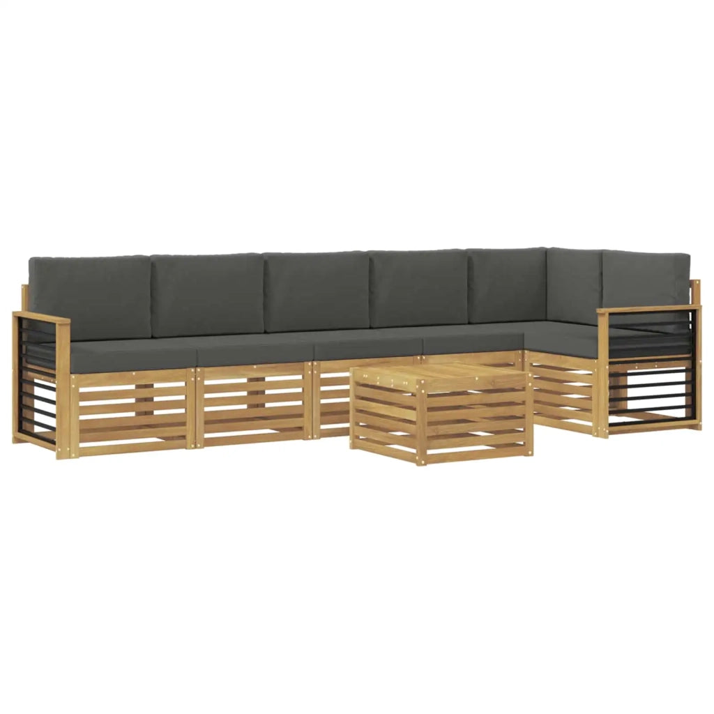 Set di divani da esterno 7 pcs Bianco e Antracite