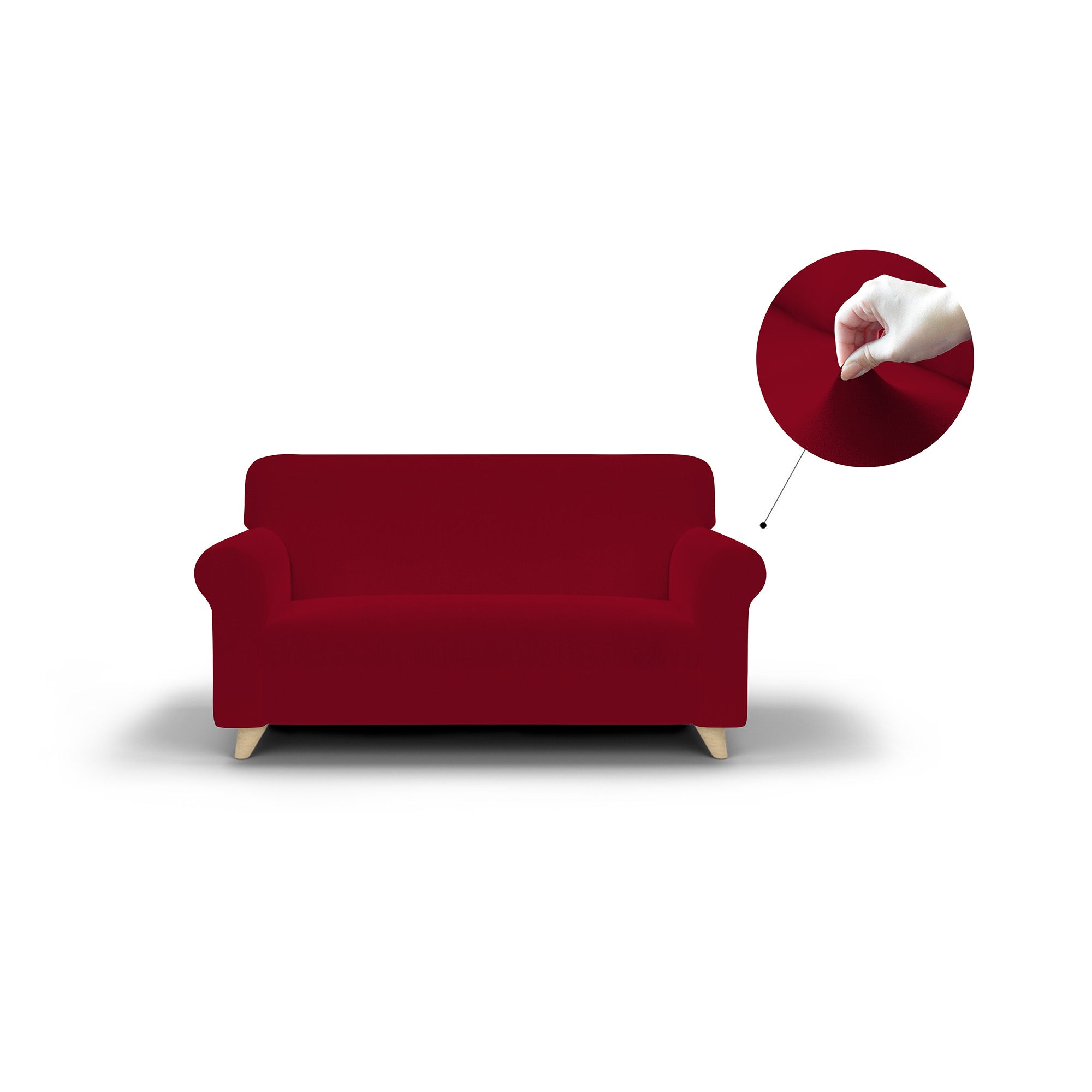 Copridivano Elasticizzato 1 Posto in Poliestere Dahlia Bordeaux