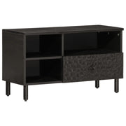 Mobile TV multimediale mensola TV credenza TV sala da pranzo soggiorno camera da letto 80 x 33 x 46 cm legno massello di mango nero 02_0026250