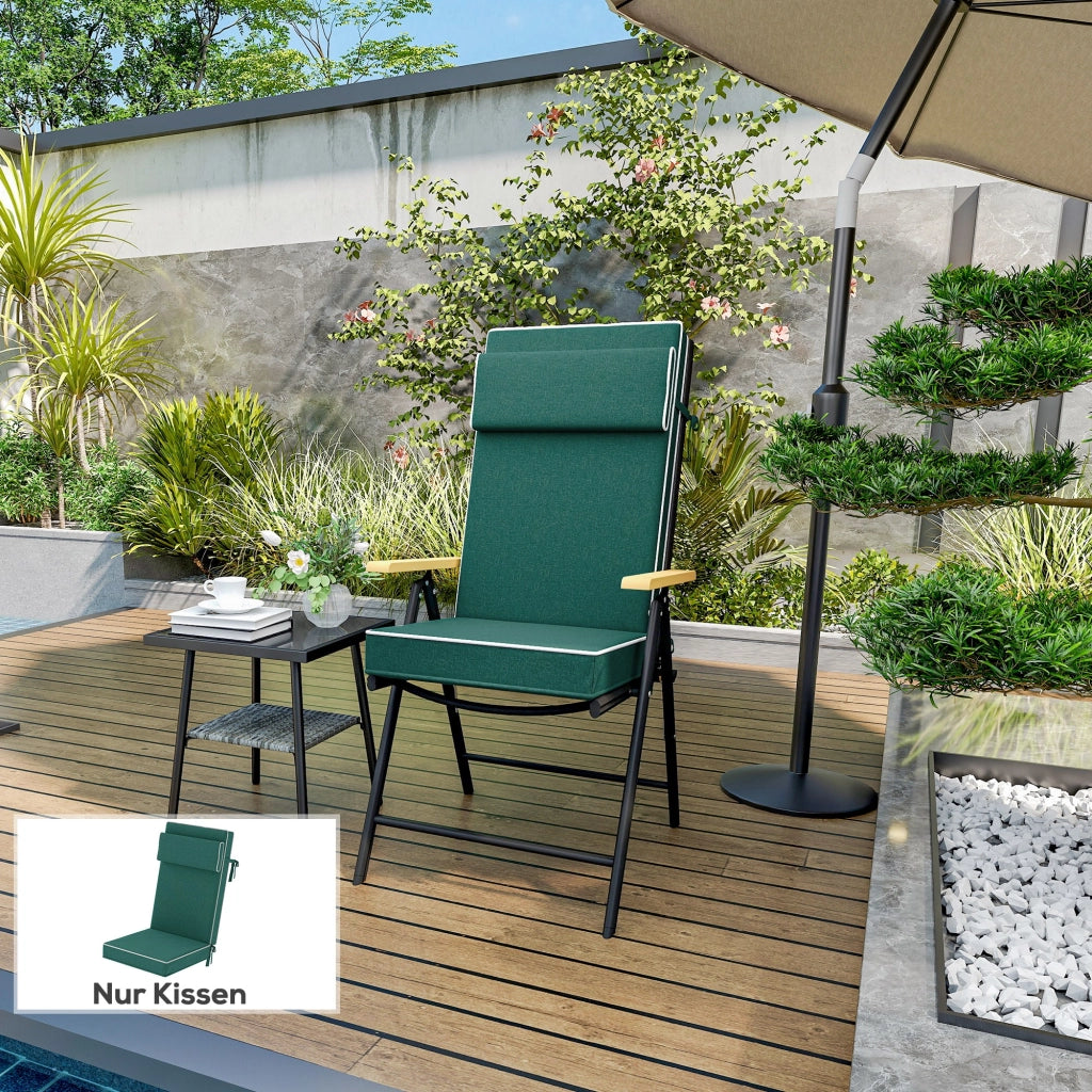 Cuscino Sedia con Schienale ¨C Zephmum ¨C Verde, Tessuto, 120x47x9.5 cm