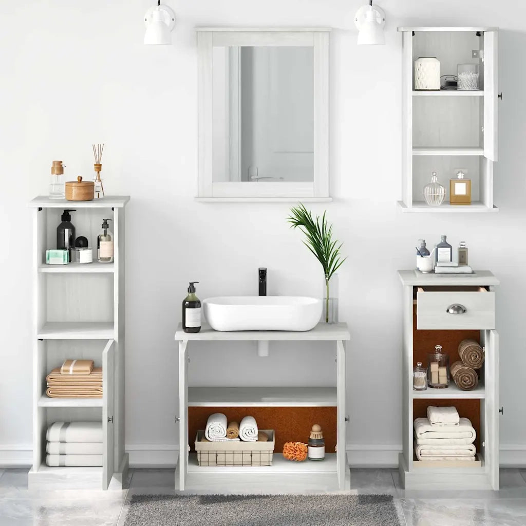 Set di mobili per il bagno con porta VIGO 5 pcs Bianco Antico 3328548