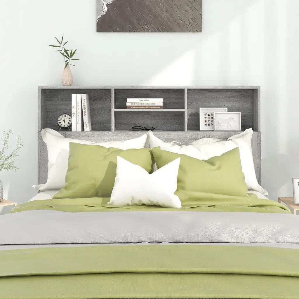 Testiera | Testata con Scomparti Grigio Sonoma 140x19x103,5 cm