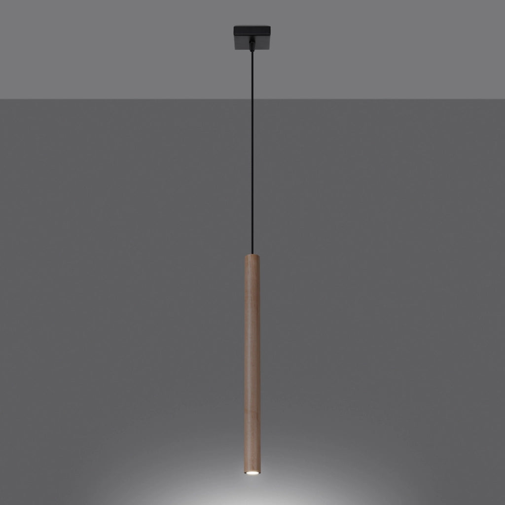 Sospensione VELINO nera/legno chiaro G9 8W Pure Lume