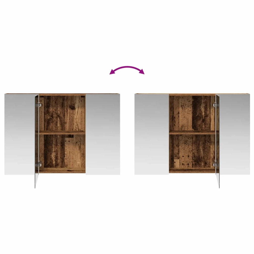 Mobiletto per specchio da bagno con lo scaffale Legno vecchio