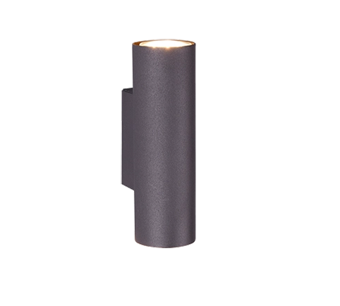 Applique Parete Interno 2 Luci Bi Emissione Cilindro Nero 18 cm Marley GD Trio