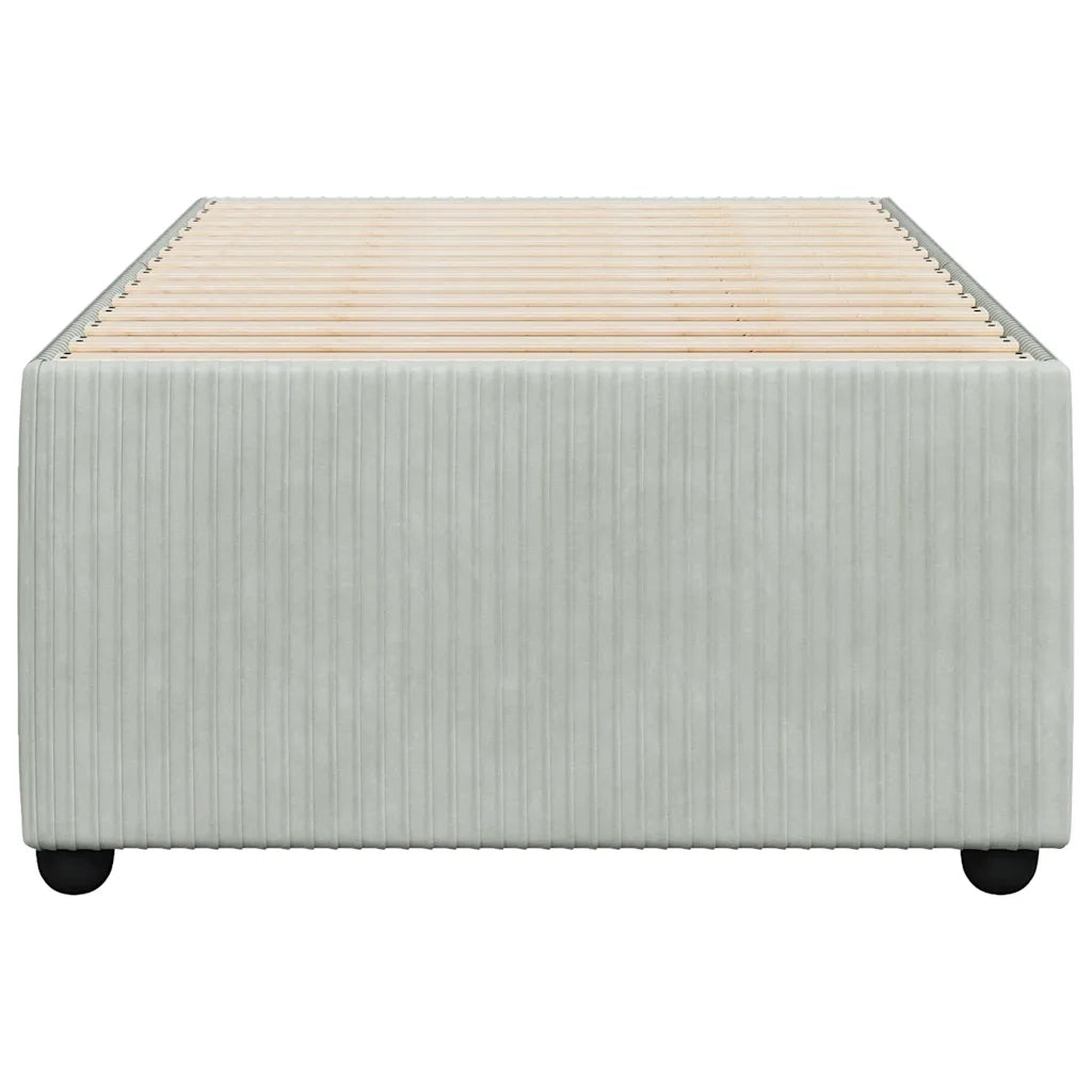Giroletto senza Materasso Grigio Chiaro 100x200 cm Velluto