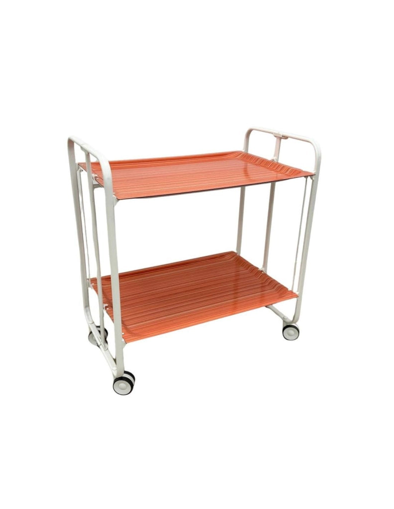 Carrello da cucina pieghevole bianco con ruote BAUHAUS 2 ripiani