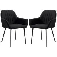 Sedie da Sala da Pranzo Sedie da Visita Design scandinavo - Set di 2 sedie - Piedi affusolati in metallo Nero