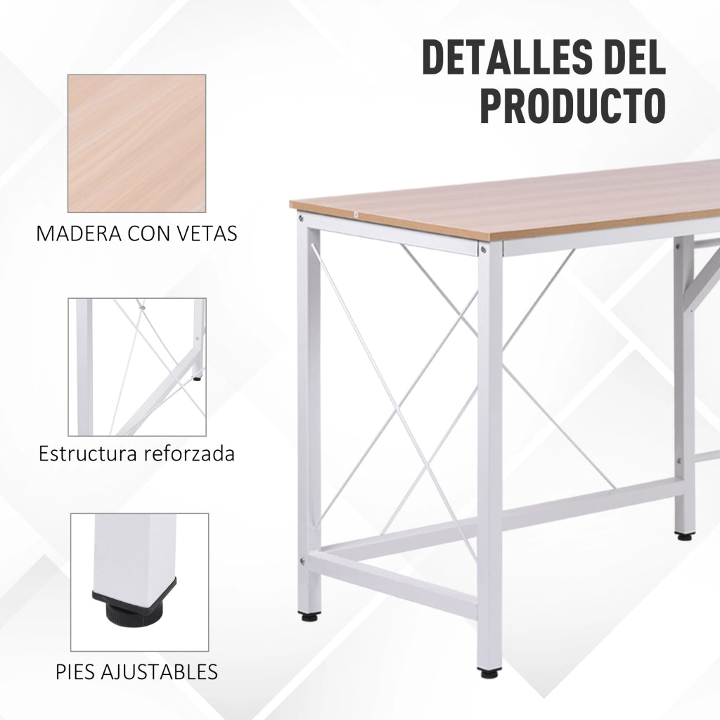 Scrivania Angolare Moderna in Rovere con Struttura in Acciaio ¨C Zephmum ¨C 150x150x76 cm