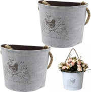 Set di 2 vasi per piante pendenti - vaso per piante curvo per decorazione esterna e interna - decorazione per cortile e giardino - vaso per piante grasse e erbe - set di 2 pezzi