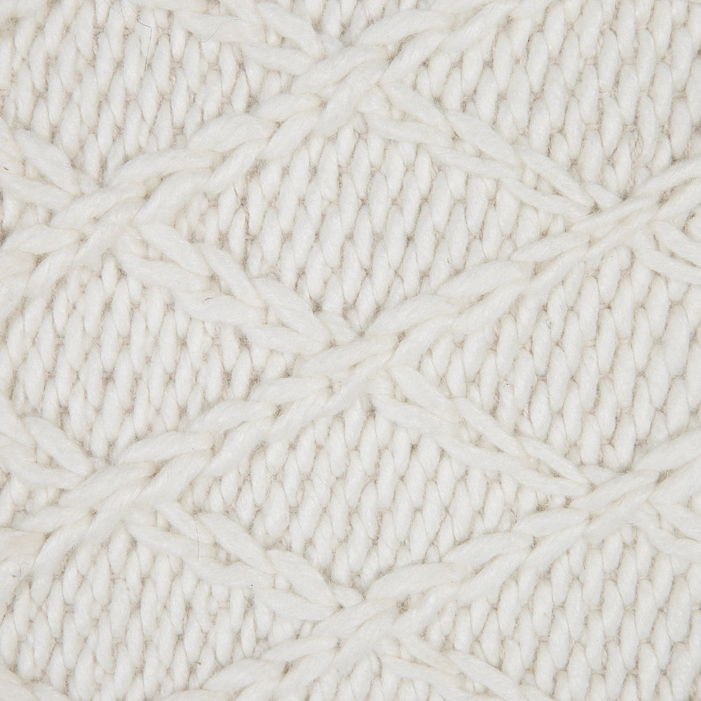 Tappeto in lana bianco sporco con viscosa 80 x 150 cm rettangolare intrecciato a mano Boho
