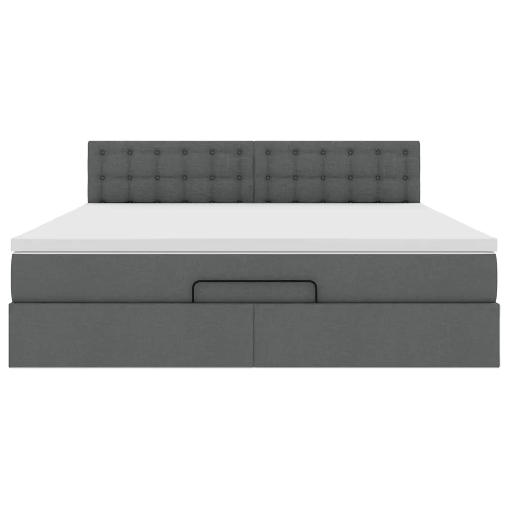 Struttura Letto Pouf con Materasso 160x200 cm in Tessuto 3311637