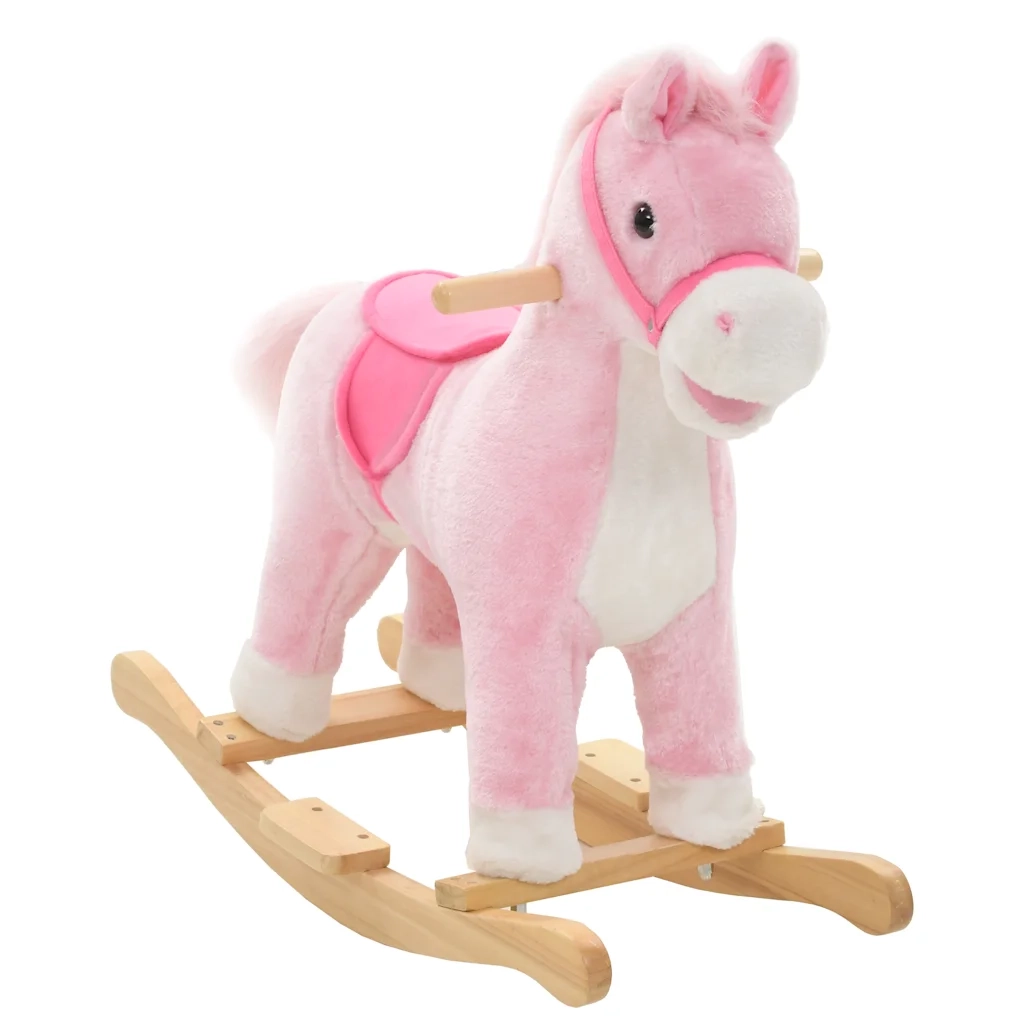Cavallo a Dondolo in Peluche 65x32x58 cm Rosacod mxl 120460