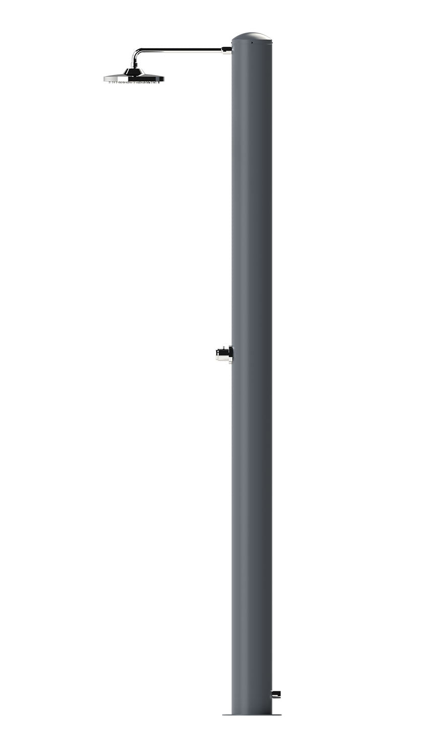 Doccia Solare da Giardino 28 L Soffione Eco Rain e Miscelatore Temporizzato Tevere TA Grigio Ardesia