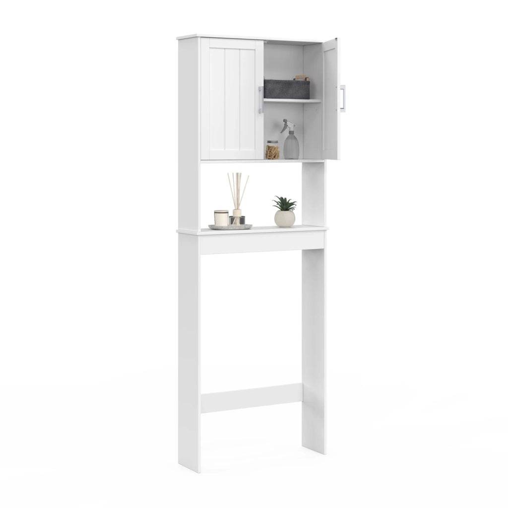 IDMarket - Armadio a scaffale WALDO sopra il WC in legno bianco