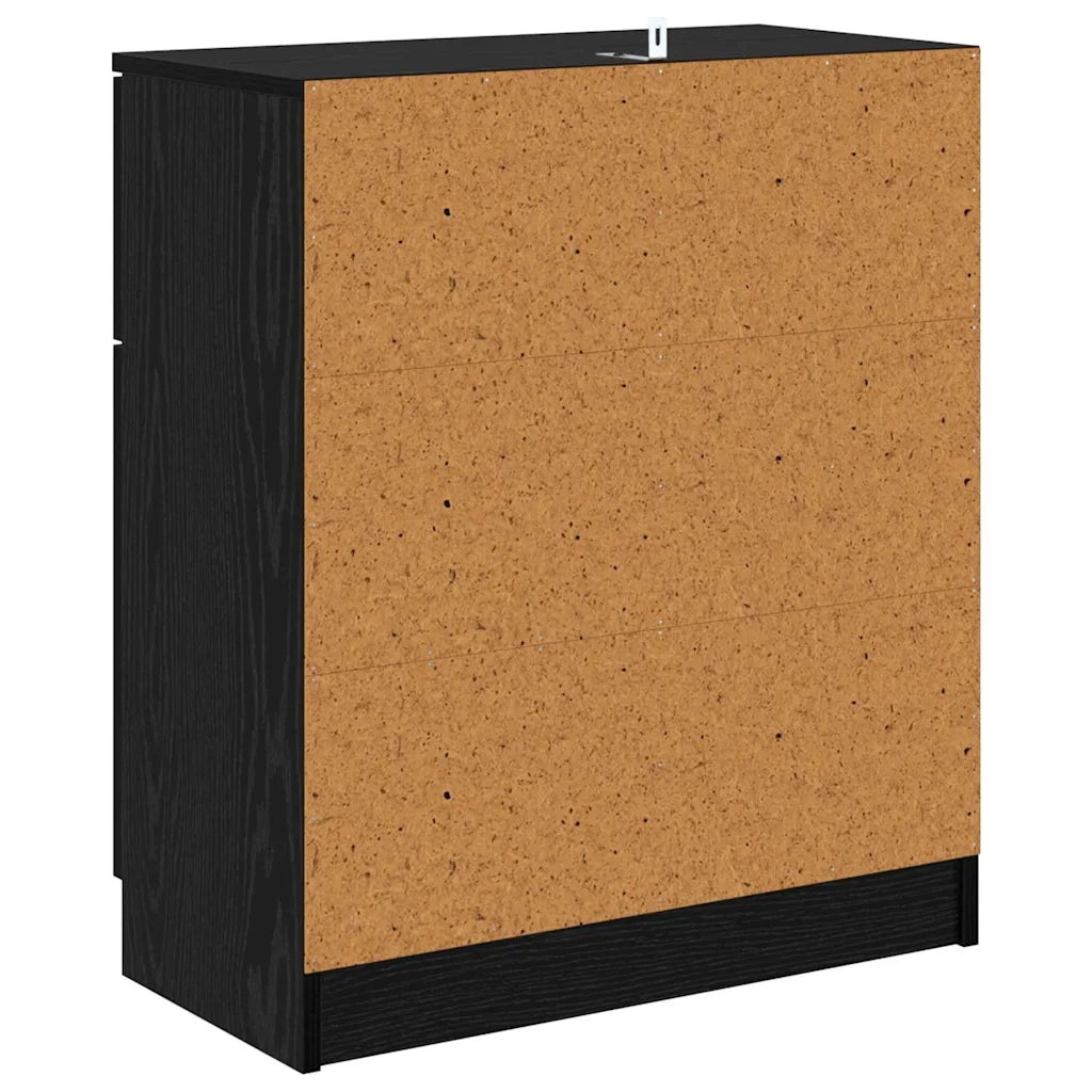 Credenza-Buffet-Armadio da cucina Rovere Nero 60 x 30 x 70 cm Legno multistrato 161573