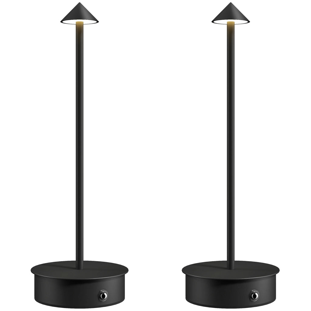 Lampada da Tavolo LED Ricaricabile ¨C zephmum ¨C Nero ?10x30 cm