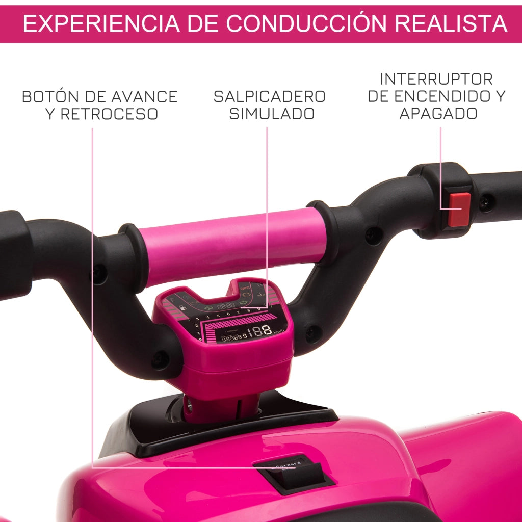 Quad Elettrico per Bambini 18-36 Mesi ¨C Zephmum ¨C Rosa 72x40x45,5 cm