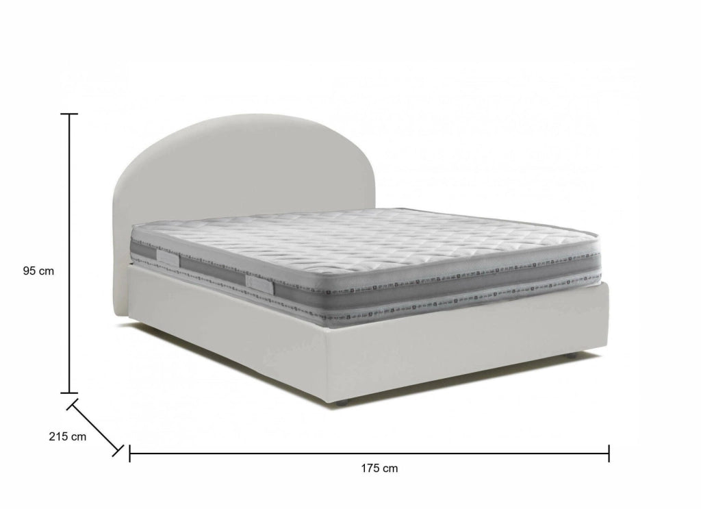 Letto Matrimoniale Ayur, Letto Matrimoniale Materasso Incluso Made in Italy, Bianco