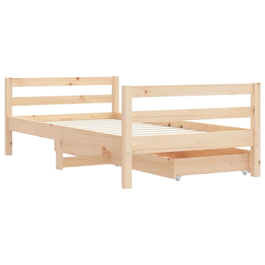 Giroletto per Bambini | Letto Infantile | Lettino con Cassetti 80x160cm Legno Massello Pino