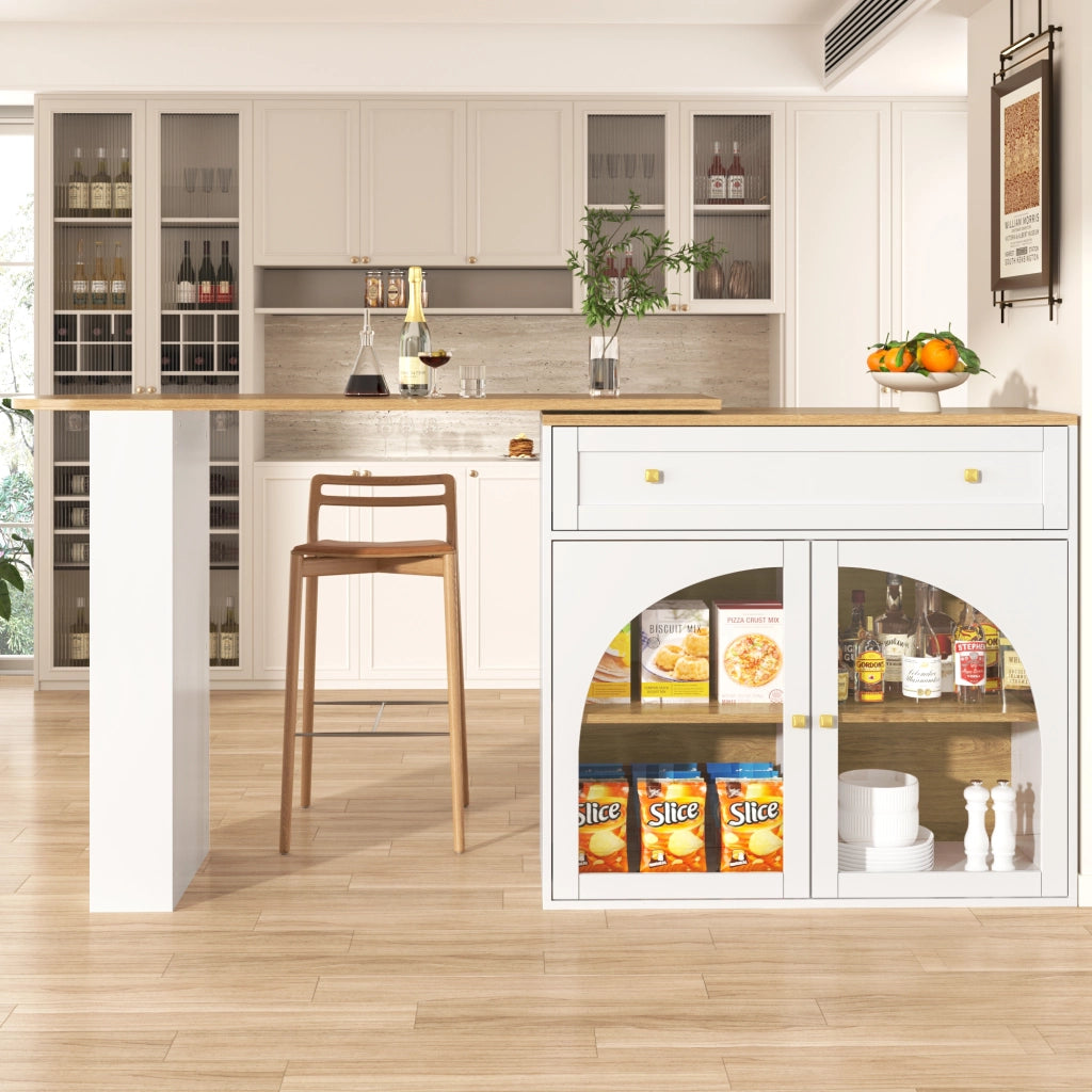 TAVOLO BAR ESTENSIBILE 138-204x39x104 cm Bianco in MDF