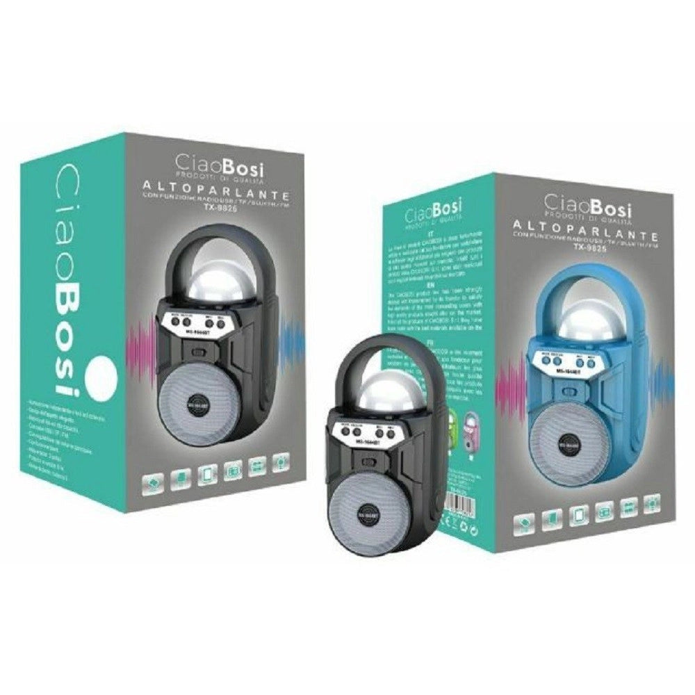 Trade Shop - Cassa Speaker Altoparlante Bluetooth Portatile Tx-9825 Fm Tf Usb Aux Ricaricabile -