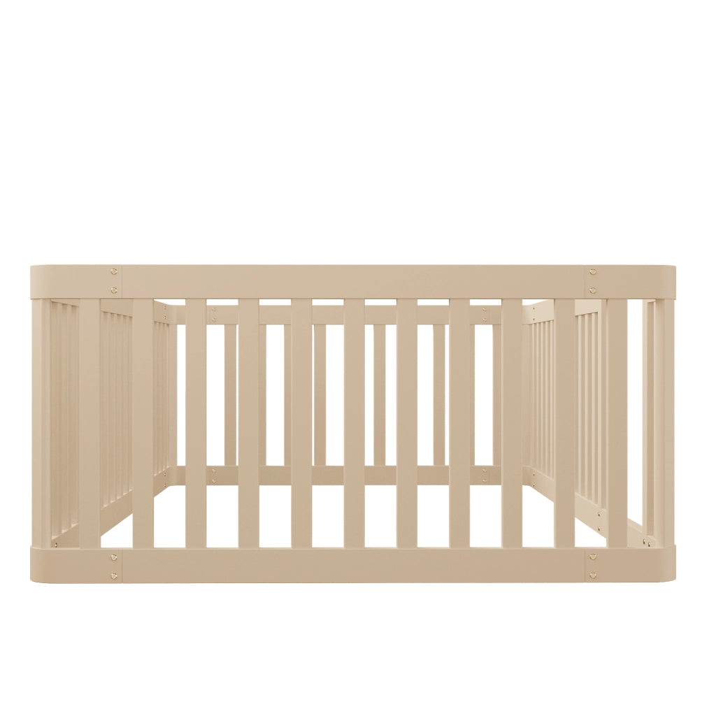 Letto in legno con recinzione - Zephmum - 90x200 - Crema