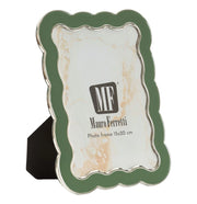 Cornice Charlotte 15,7x1,3x21,1 cm in Zinco e Vetro Verde e Argento