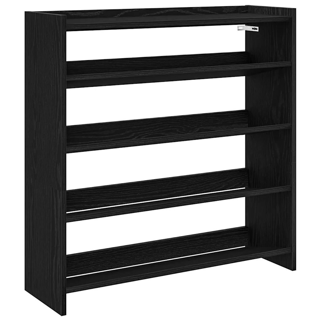 Scarpiera Nera 80x25x81 cm in Legno Multistrato 859906