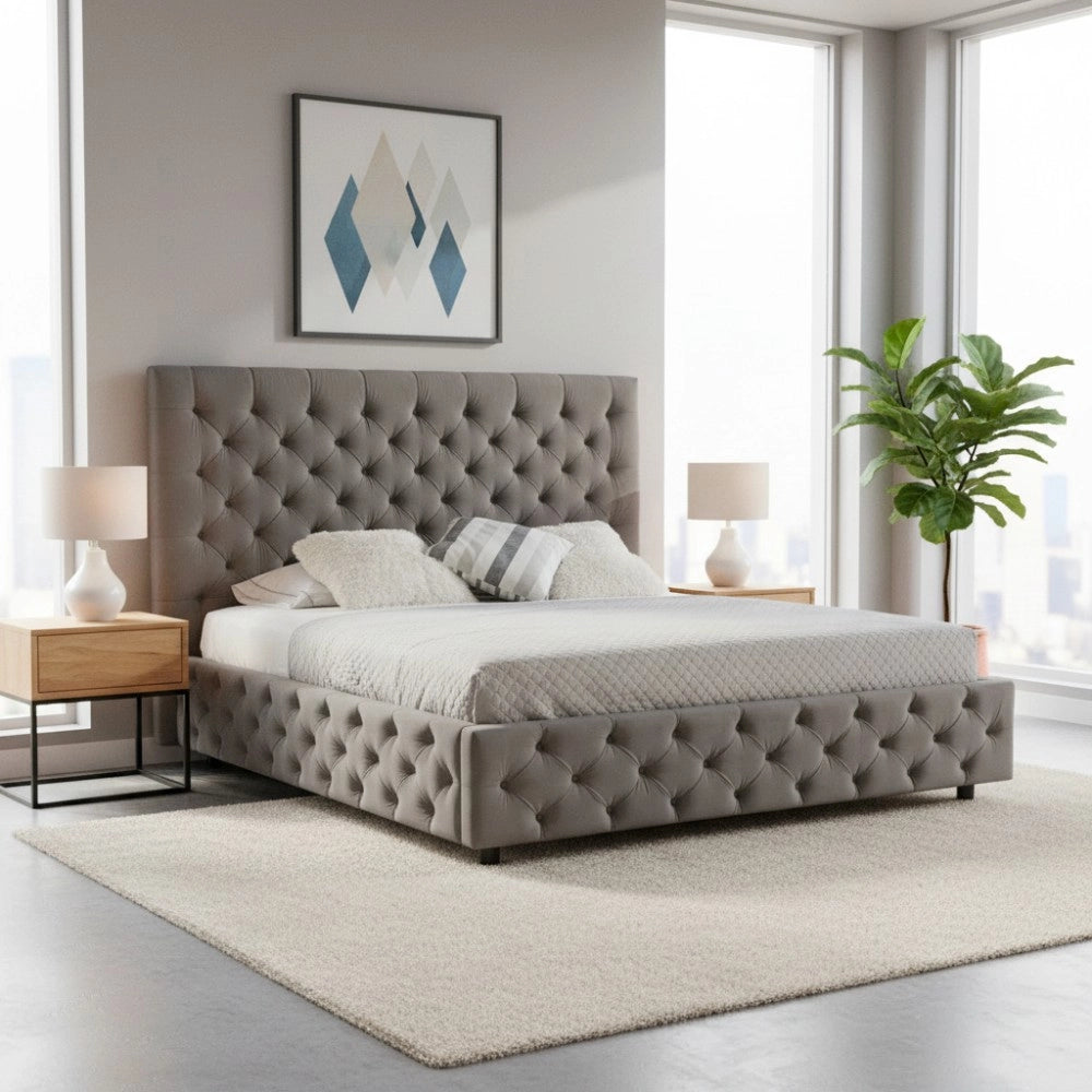 Letto matrimoniale contenitore Sondrio colore grigio