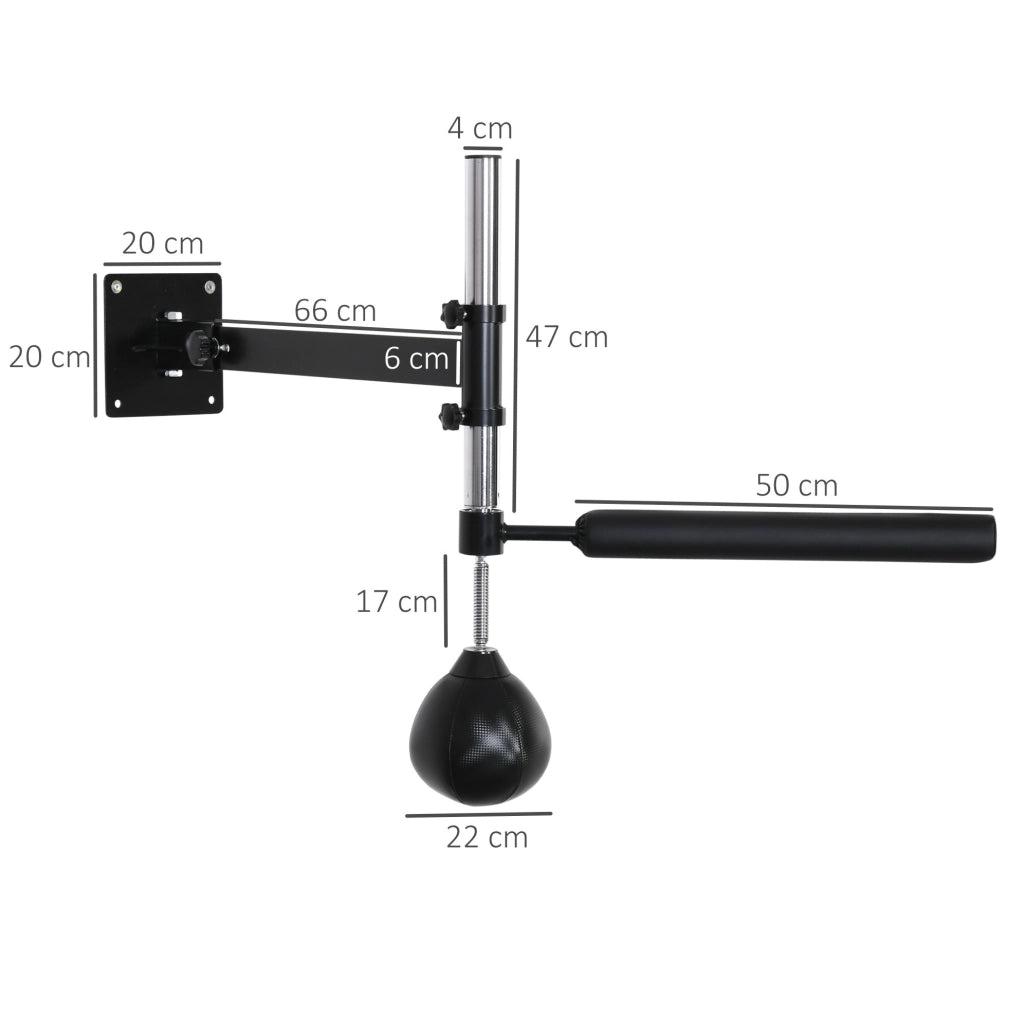 supporto da boxe a parete 79x72x20 cm in acciaio nero， regolabile e pieghevole