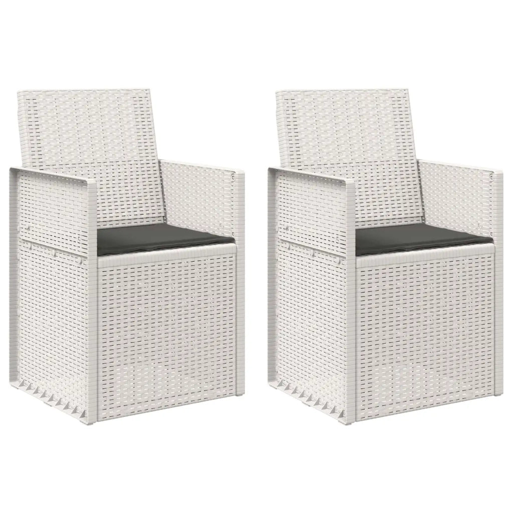 Sedie da pranzo da giardino 2 pcs Bianco e Antracite PP