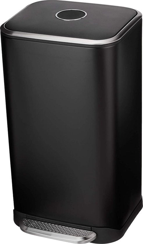 Bacchetta della Spazzatura da 32 litri con Pedale Softclose - per Casa e Ufficio - Bacchetta Quadrata Nera da 60 litri