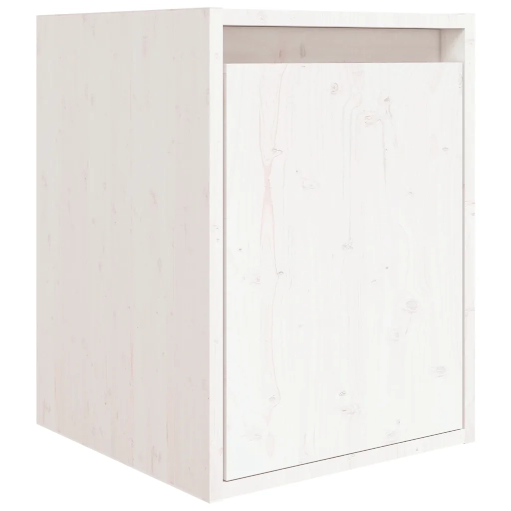 Mobili Porta TV 3 pz Bianchi in Legno Massello di Pino 3100165