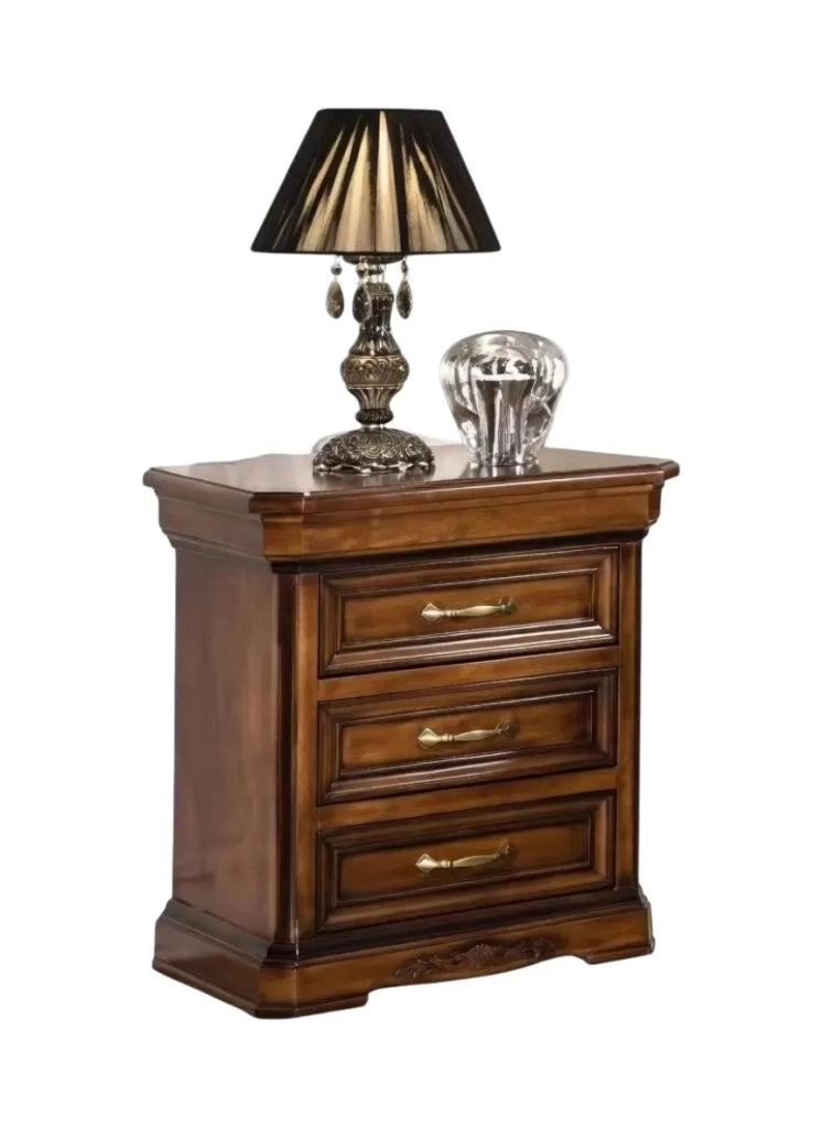 Comodino 3 cassetti classico legno noce 56x39x64 - Mobili 2G