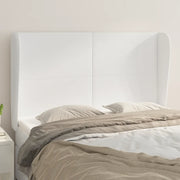 Testiera ad Orecchio-Testata con Orecchie Bianca 147x23x118/128 cm in Similpelle 151494