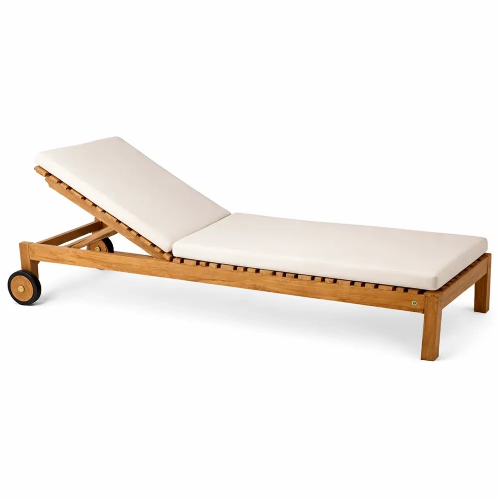 Lettino Prendisole con Schienale Regolabile in Legno Teak – Elafonisi