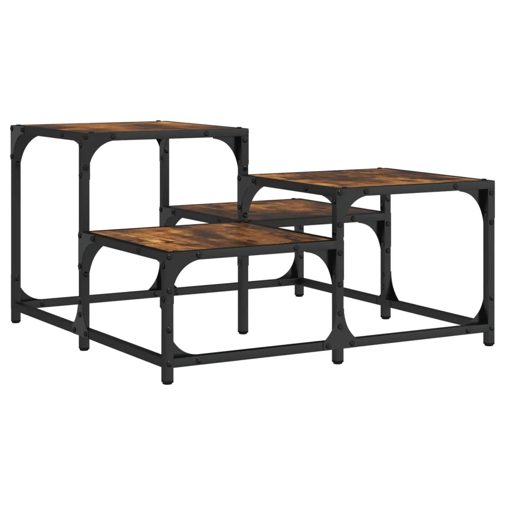 Tavolino da salotto | Tavolino da caff¨¨ | Tavolino da Soggiorno Rovere Fumo 68x68x40cm in Legno Multistrato