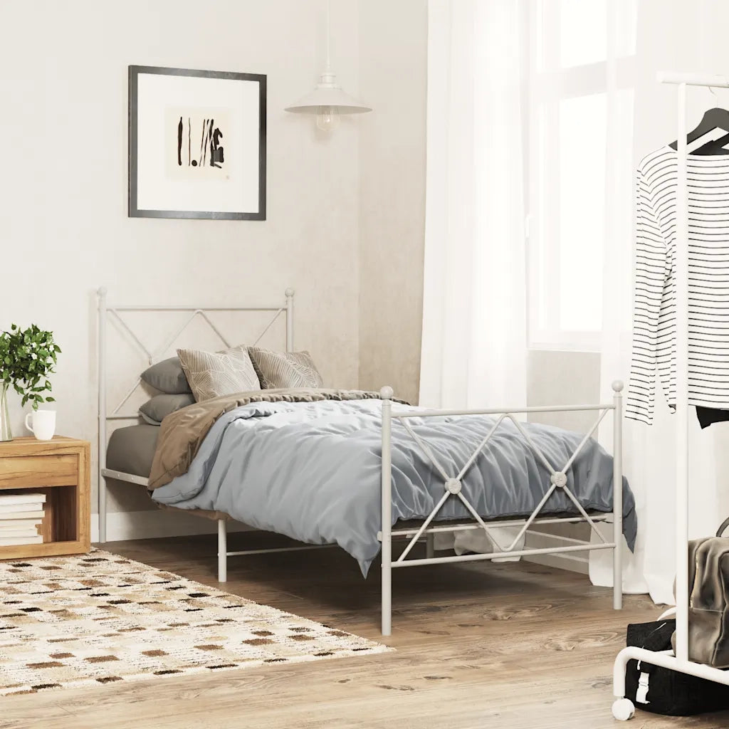 Testiera | Testata di Ricambio in Metallo Bianco 75 cm